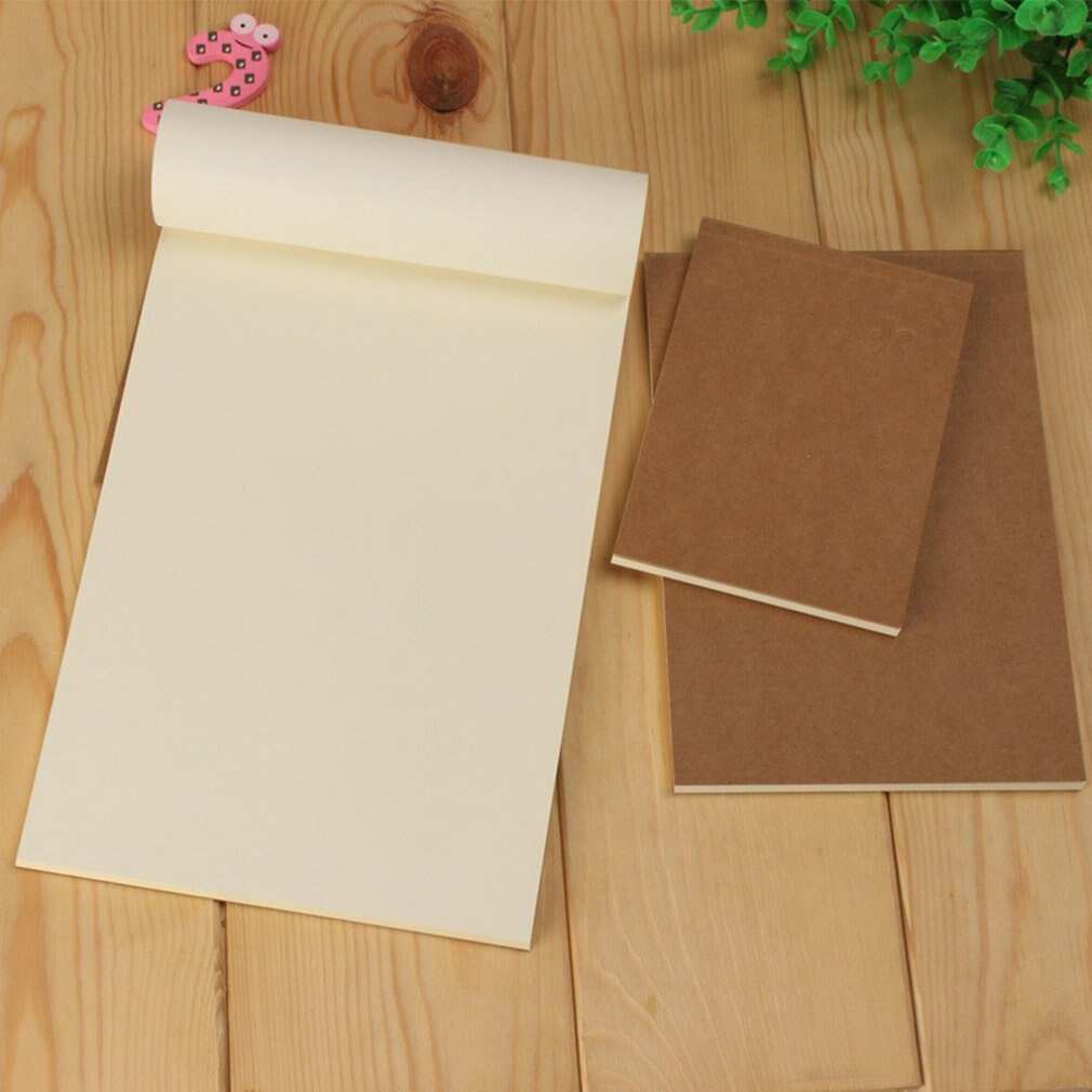 Pure Color Kraft Paper Sketchbook Schoolchildren Stationery Glue Up Draft Notebook Thick Notepad Sketchbook