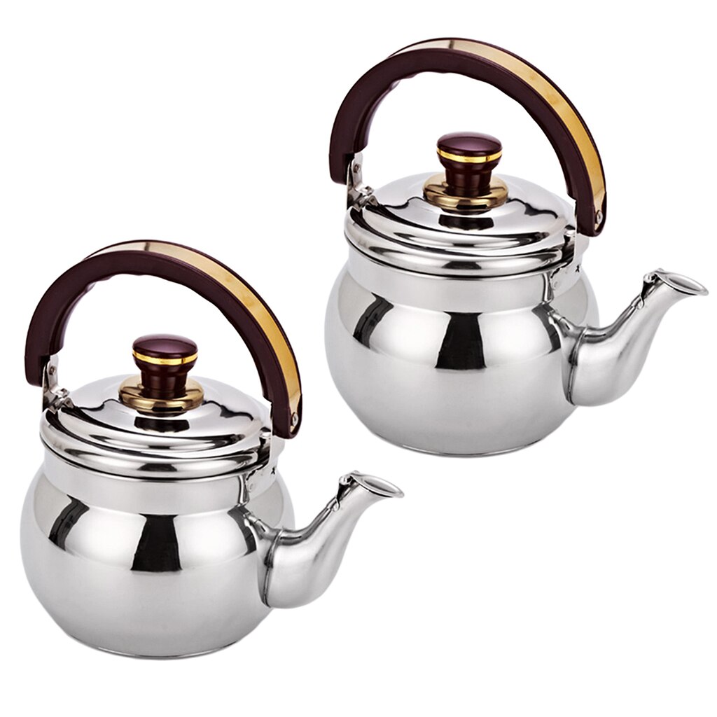 2 stuks Outdoor Camping Rvs Fluitketel Keuken Thee Pot Lichtgewicht draagbare voor thuis keuken camping reizen 0.6L