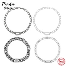 S925 sterling zilveren sieraden 1:1 kopieën, ketting, camouflage verstelbare ketting, donkergrijze zilveren sieraden
