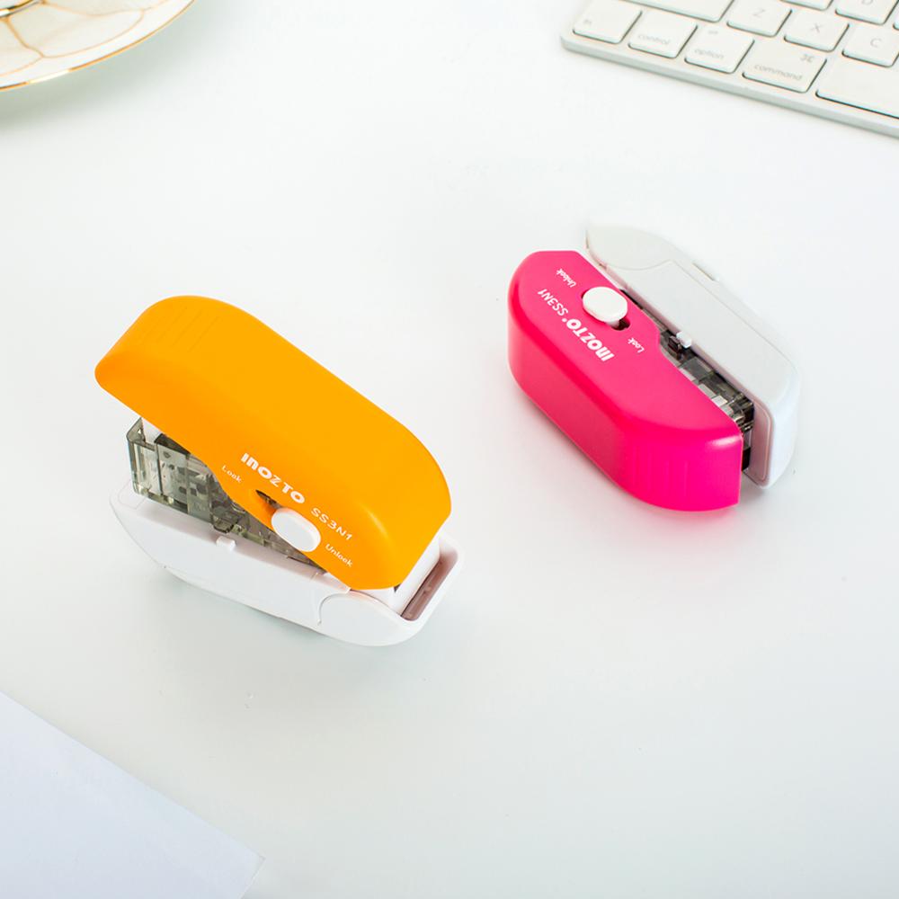 3 in 1 No Nails No Staples Needleless stapler/Hole punch/Letter opener Stapling Machine Mini Staple Stapleless Stapler