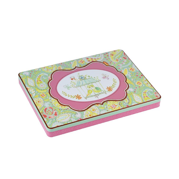 large square exquisite pattern A4 paper dedicated storage iron box file certificate receipt storage finishing box: B-AF-04