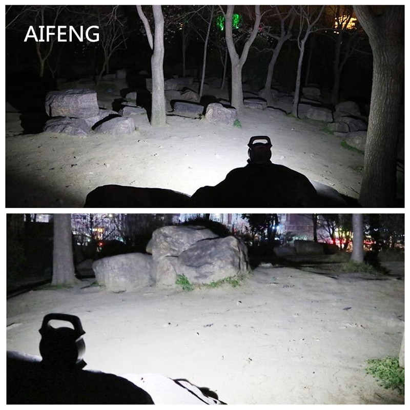 Aifeng 2400lm led cob bärbar lykta laddningsbar campingljus lampa 18650 hands kraftfull sökarlykta arbete usb laddning
