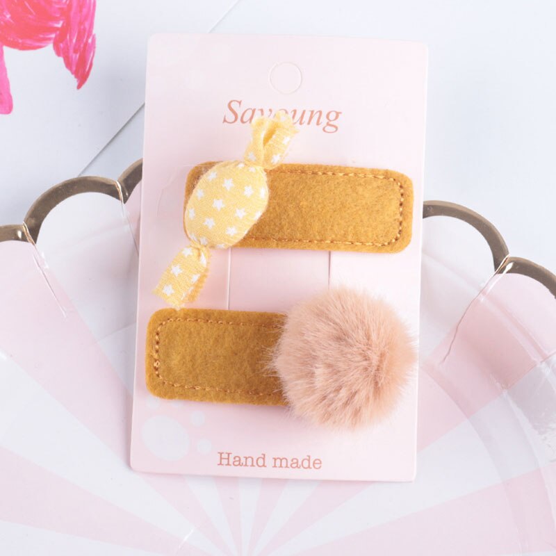 2 pièces Mignon Kid Filles Pinces À Cheveux Bonbons Tandem Boule Pompon Épingles À Cheveux Barrettes Chapeaux Bébé Enfants Cheveux Accessoires Chapeaux