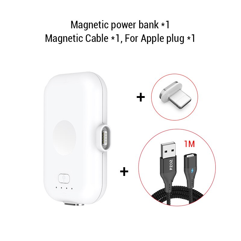 PZOZ batterie externe Mini 1200mAh batterie externe chargeur Portable pour iphone X 11 Max Samsung S10 xiaomi redmi Powerbank: White for iphone