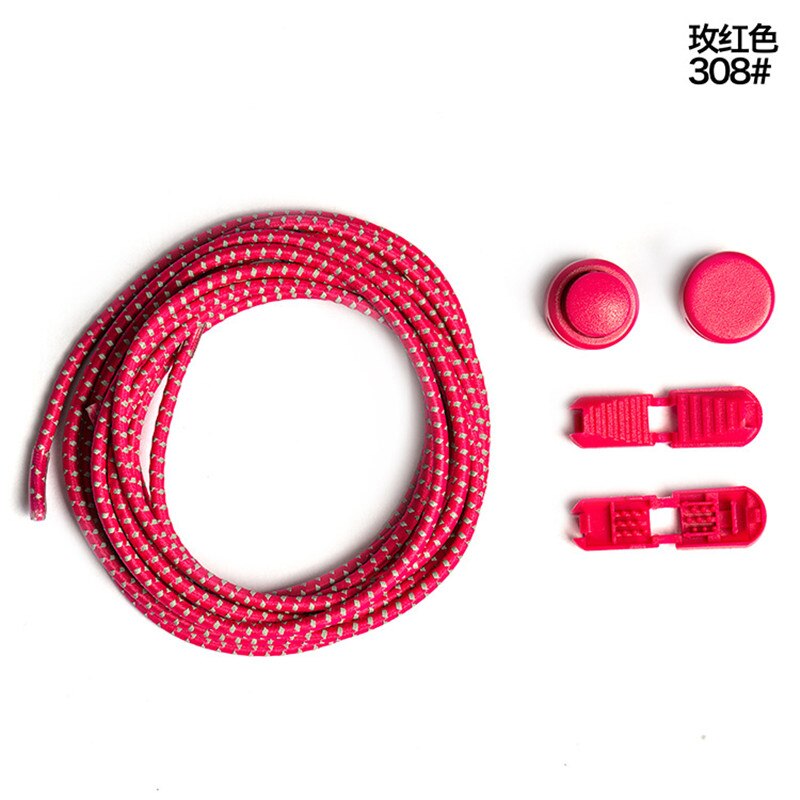 Lacets réfléchissants serrant les chaussures cordes paresseux chaussure laçage élastique corde chaussures de sport toutes les baskets ajustement unisexe femmes hommes: Vin rouge