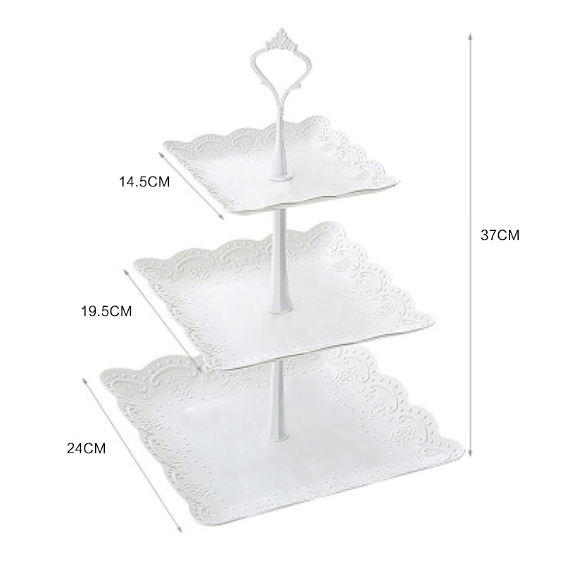 Huishoudelijke Speciale Lade Drie-Layer Cake Dessert Display Stand Europese Stijl Party Plastic Fruit Snacks Decoratie Goederen