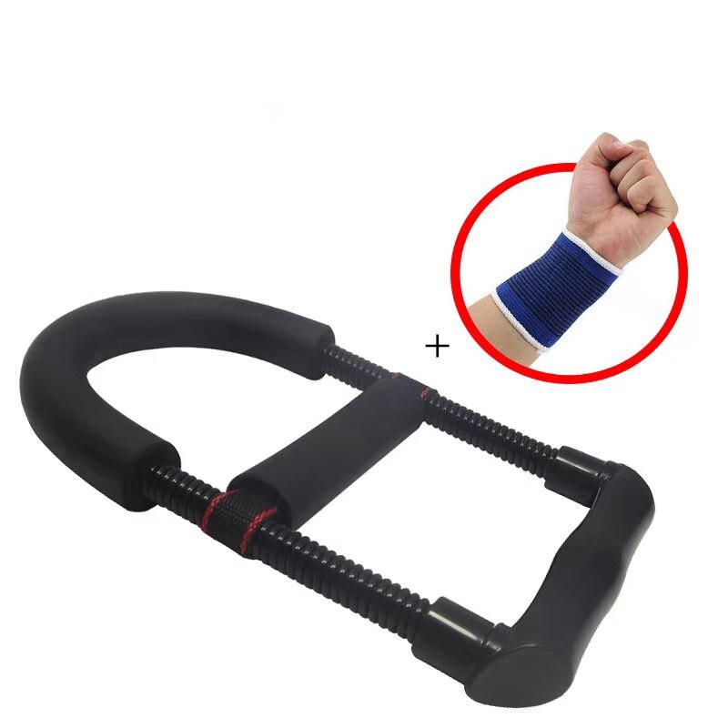 Justerbar underarm handledsövningar krafttränare kraftförstärkare grepp fitness självfri handgrepp armtränare med handske: Svart