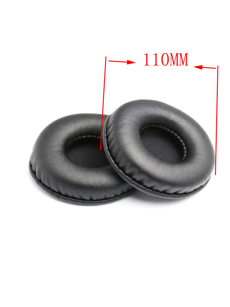 Ohrpolster für Kopfhörer, Schwamm, Leder, Schaumstoffkissen, 40 mm, 50 mm, 55 mm, 60 mm, 65 mm, 70 mm, 75 mm, 80 mm, 85 mm, 90, 95 100, 105 mm, 110 mm: Black