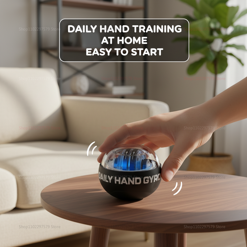Onderarmtrainer met zelfactiverende polsgyrobal, polsversterker voor arm- en vingermusculatuurtraining, geschikt voor fitness