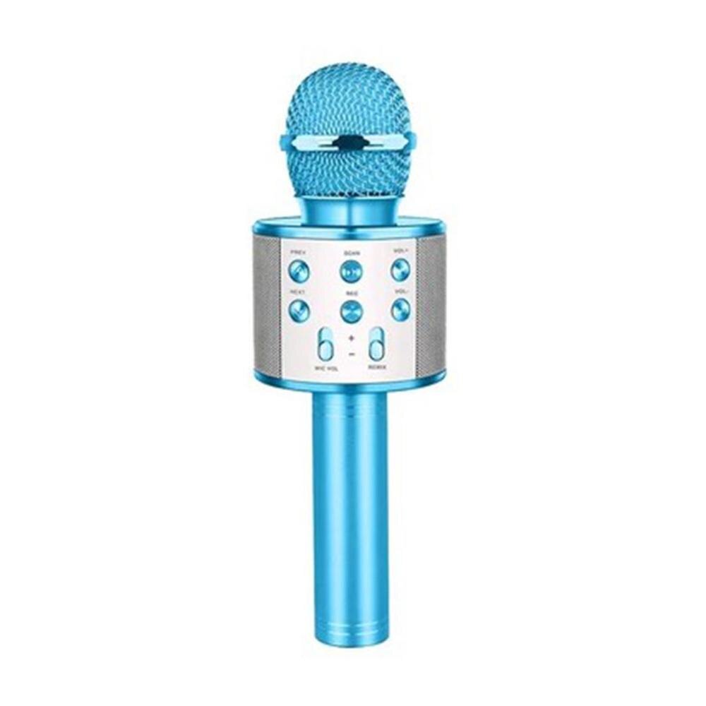 Wireless Condenser Microphone Audio Machine Portable National Karaoke Microphone Handheld Microphone Single Microphone 5 Hours: 858 gem blue