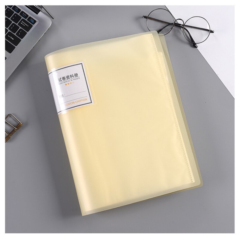 1PC A3 large bookle folder 20 Pages transparent Insert folder Document Storage Bag File for Bank Campus Office Workplace Family