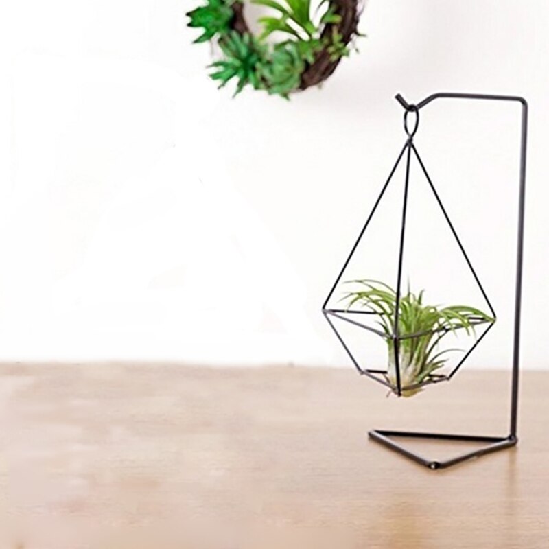 Houten & IJzeren Opstand Voor Sieraden - Hangende Plantenhouder Voor Glazen Bollen - Ideaal Voor Terrarium, Kerstballen Of Bruiloftsdecoratie (Hart-Ronde Vorm)