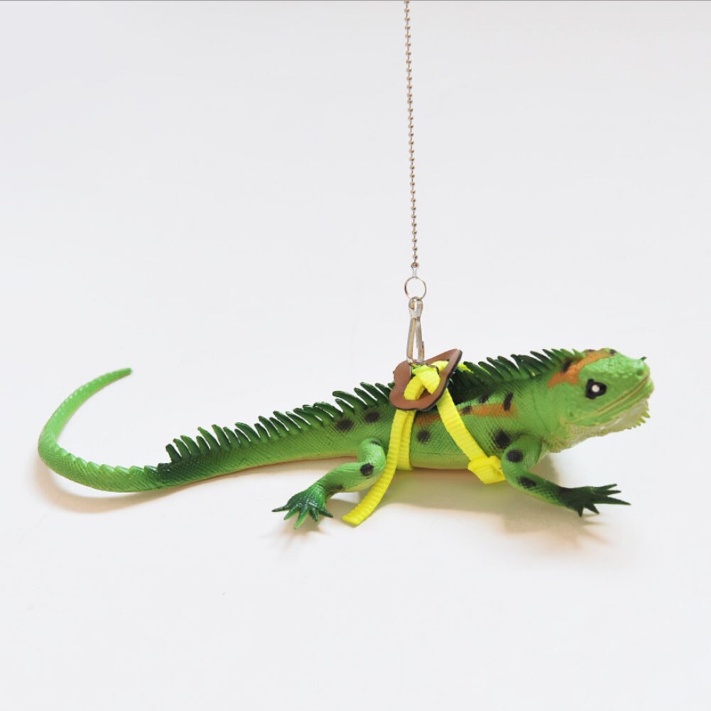 Skægget drage krybdyr firben gecko critters justerbar sele snor holde reb: Gul