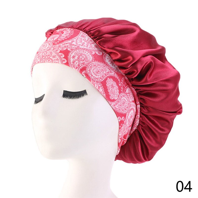 Pañuelo de satén para la cabeza para mujer, gorro elástico para dormir de noche, gorro para el cuidado del cabello, gorro de belleza, banda elástica para la cabeza, 1 unidad: group04