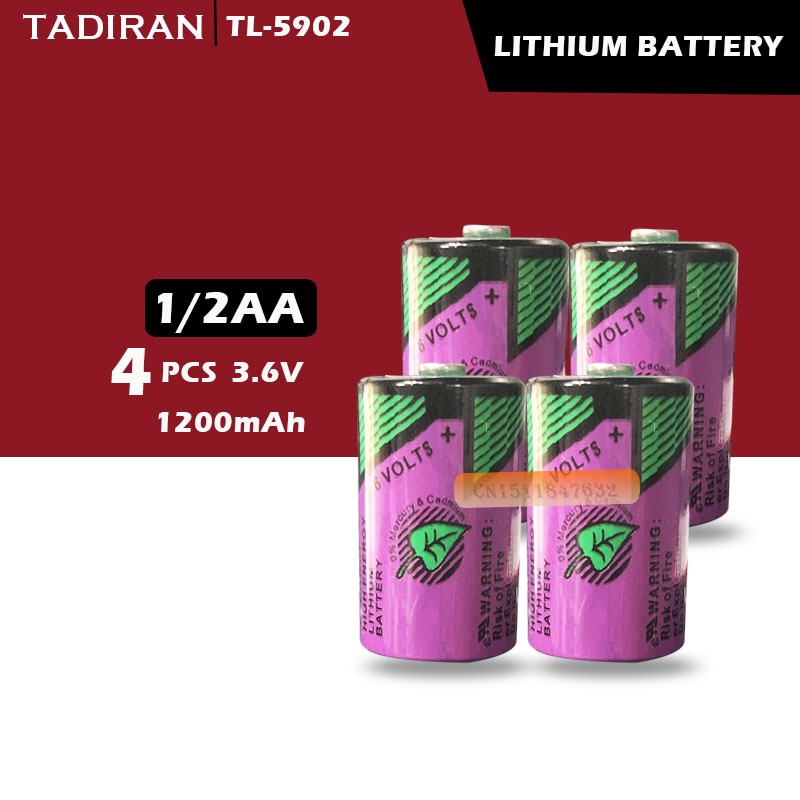 4 Stuks Tadiran TL-5902 1/2AA ER14250 SL350 3.6V 1/2 Aa Plc Lithium Batterij Gratis