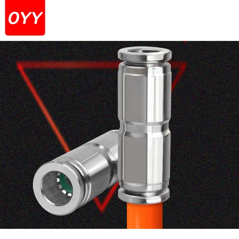 304 Stainless Steel Quick Connector Hose Straight Through High Temperature Resistance PU4/6/8/10/12/14/16 Pneumatic Fittings