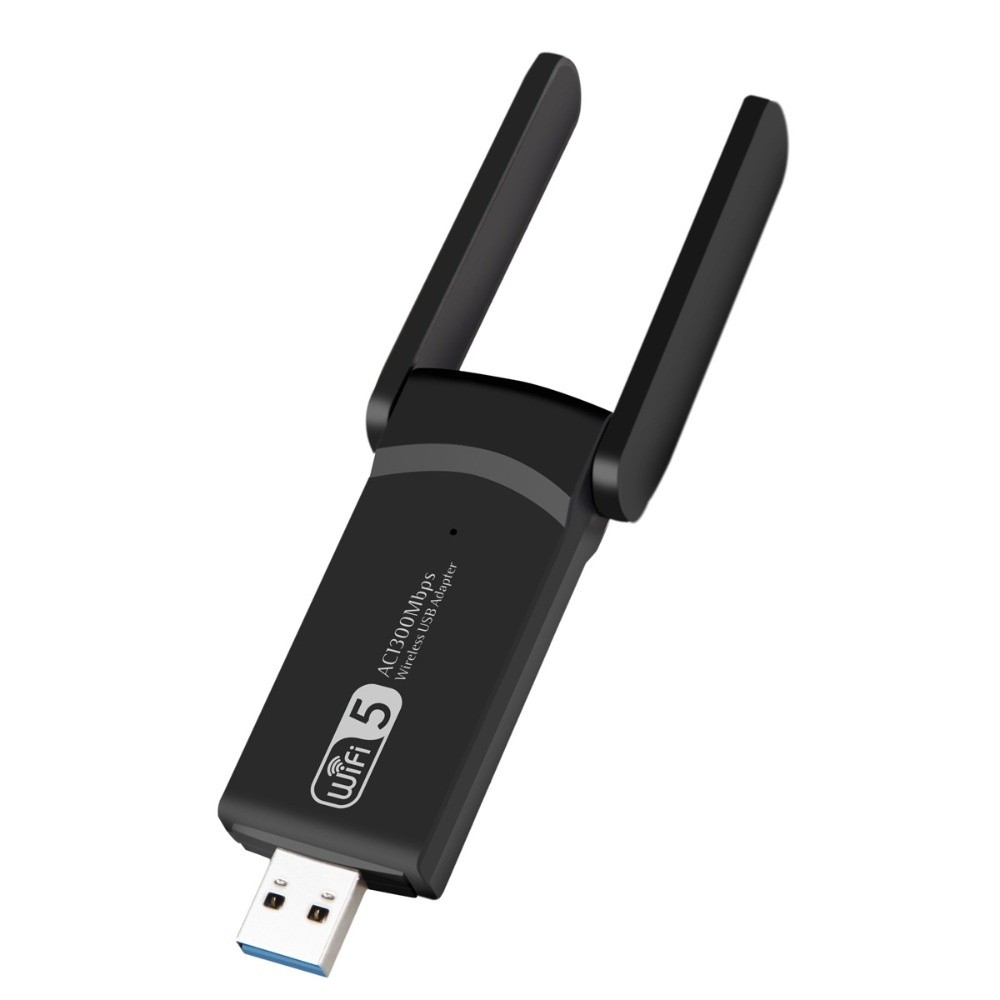 Dual Band WiFi USB Adapter 2 Antenna USB3.0 Interface 1300Mbps WiFi Dongle Driver Free Receiver Wireless Network Card