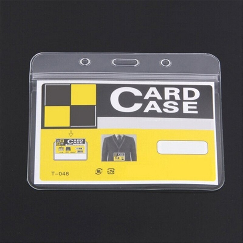 10Pcs Clear PVC Exhibition ID Name Badge Card Plastic Pocket Holder Waterproof Pouches Office Supplies