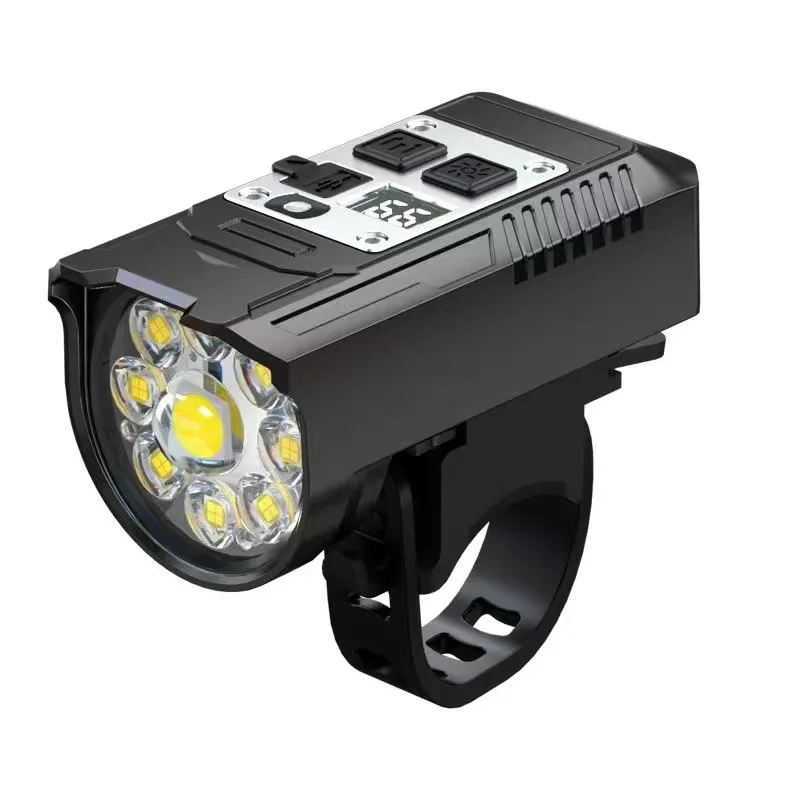 Bright Bicycle Light 9 LED Front Rechargeable MTB Mountain Bicycle Lamp Super Bright Bike Headlight Flashlight Cycling Scooter: WHITE