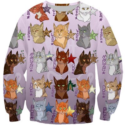 YX GIRL 3D Print Warrior Cat For Women Men Hoodies/Sweatshirt Casual: sweatshirt / 5XL