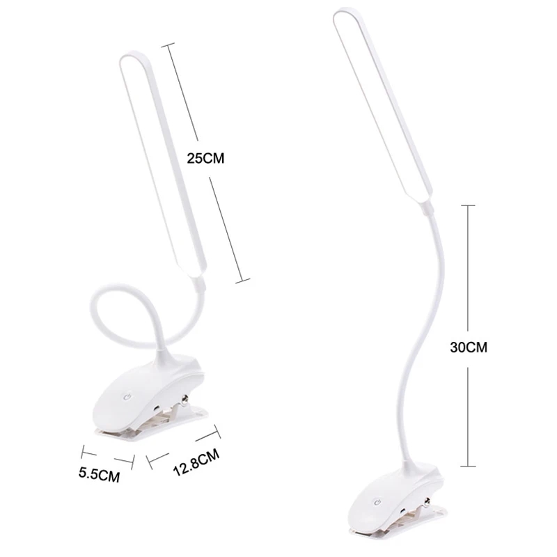 Lámpara led de clip de carga USB, protección ocular, pequeña lámpara de escritorio para estudiantes, lectura de escritorio, lámpara de clip de carga, lámpara de mesita de noche para dormitorio