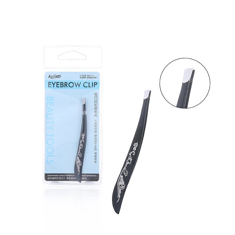 Pinzas para cejas de acero inoxidable, eliminador de vello Facial oblicuo, rizador de pestañas, herramientas de maquillaje de belleza TSLM1
