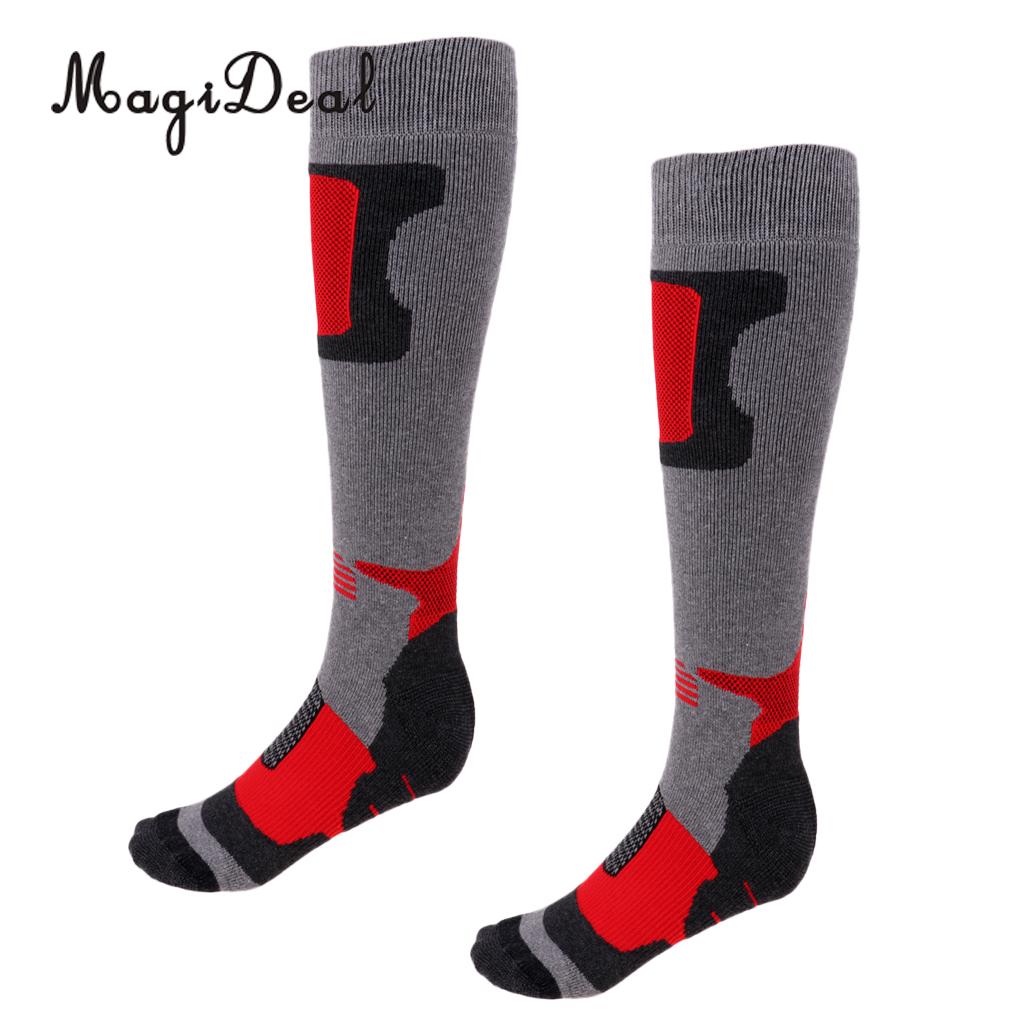 Compressie Ski Sokken Warme Thermische Lange Sok Voor Wandelen Snowboarden Vrouwen Mannen Winter Fall Kous: Red   M 