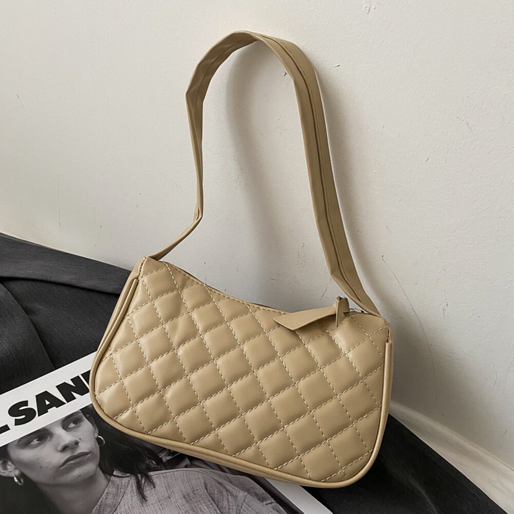 Einfach Umhängetaschen Unterarm Schulter Umhängetasche PU Leder Weiche Taschen Dame Kette Reise Kleine Handtaschen für Frauen: Licht Braun