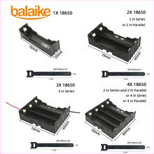 Balaike Black Plastic 1x 2x 3x 4x 18650 Battery Storage Box Case 1 2 3 4 Slot Way DIY Batteries Clip Holder Container and switch