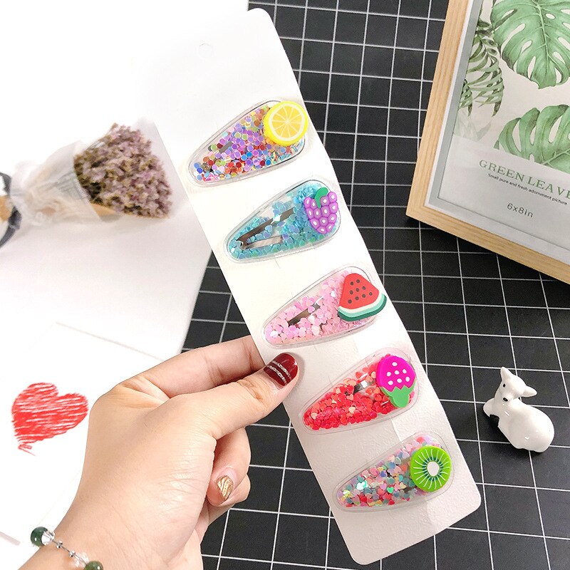 3/5pcs Children Cute Color Hairclip Head Jewelry -shaped Clip Hair Accessories Baby Clip Cute Baby Hairpin TXTB1: 01 5pcs