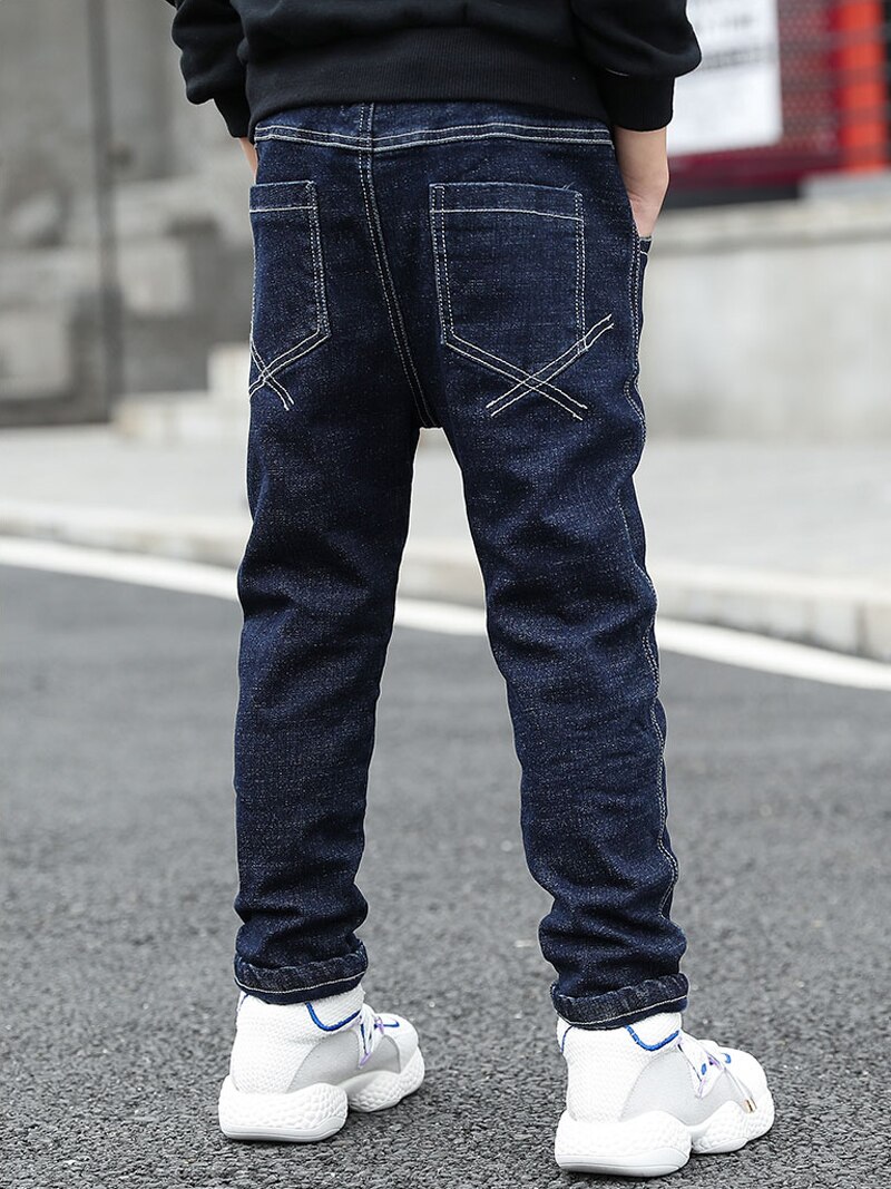 IENENS – Jeans en Denim pour enfants de 4 5 6 7 8 9 10 11 ans, pantalon de printemps et d'automne: Navy blue / 11T