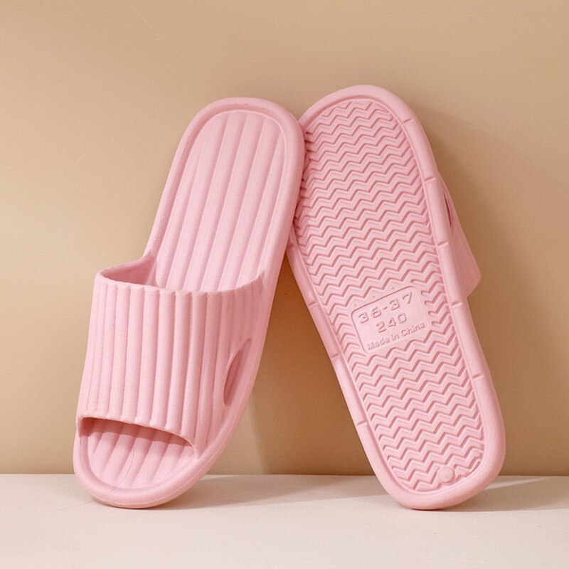 Bathroom Anti-slip Shoes Women Thick Platform Slippers Summer Beach Eva Soft Sole Slide Sandals Leisure Men Ladies Indoor: pink / 40-41(26cm)