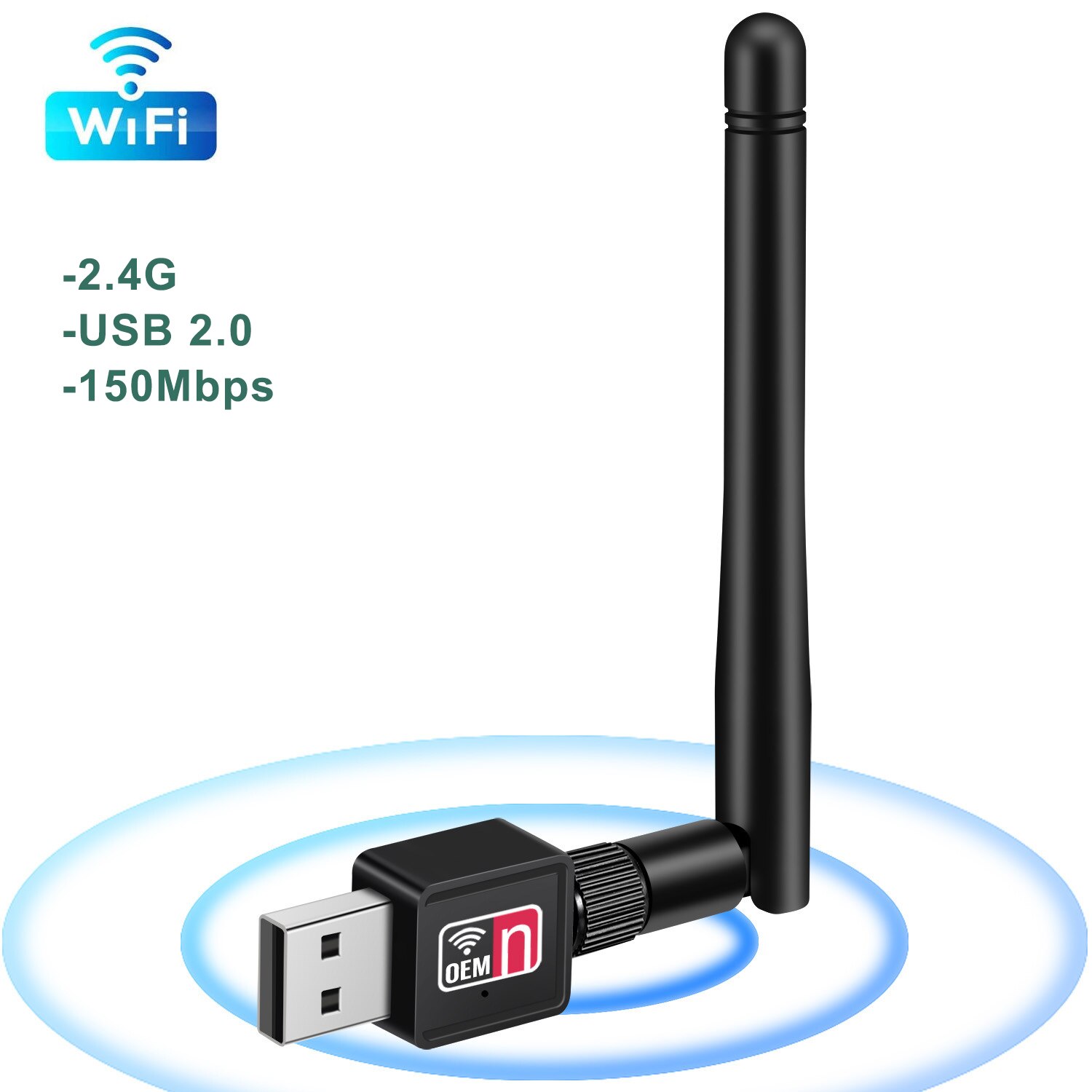 JCKEL USB Wifi Dongle Adapter USB Dual Band Wifi Antenna LAN Adapter per Windows Mac Desktop/Laptop/PC 600Mbps scheda di rete: 300Mbps 2.4G