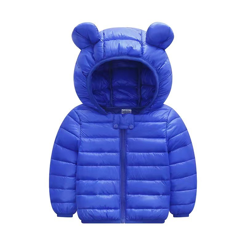 Jongens Meisjes Lichtgewicht Donsjack Baby Capuchon Rits Jassen Herfst Winter Warme Bovenkleding 0-5 Jaar Kinderen Kerst: Sky Blue / 2T