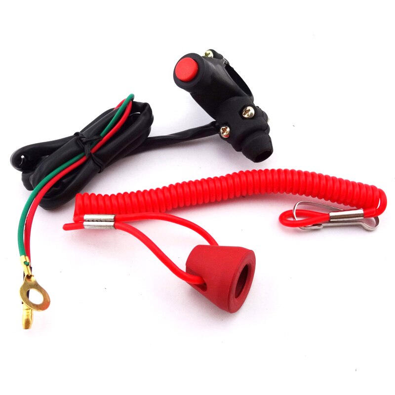 XLSION Engine Kill Stop Tether Closed Safety Switch Push Button For Pocket Bike Dirt Bike ATV Quad TRX Mini Moto Motorcycle