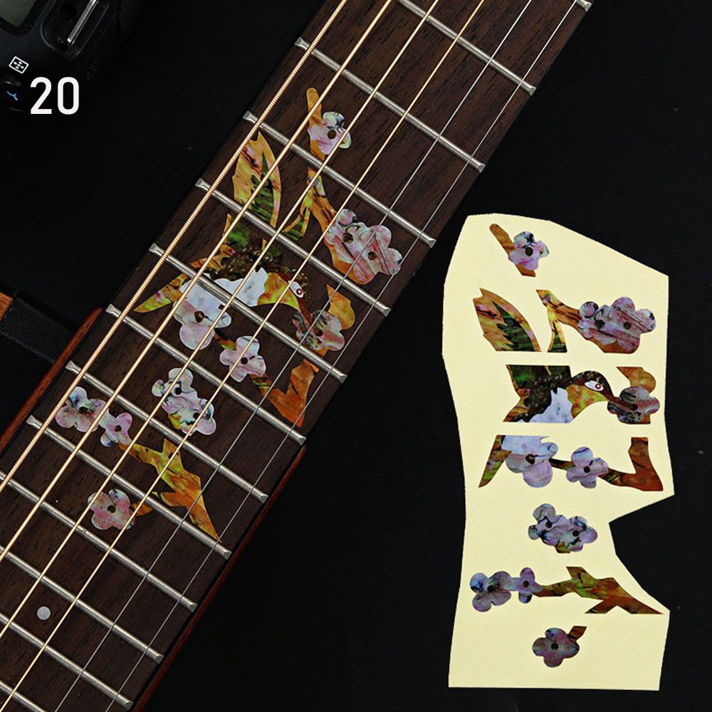 Parti di chitarra Decorazioni per strumenti musicali Accessori per chitarra Decalcomanie con intarsio incrociato Adesivi ultra sottili Adesivo per tastiera: viola