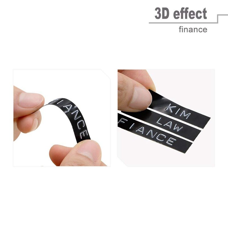 4PCS 3D Embossing Plastic Tape 9mm*3m White on Black 520109 S0847730 Compatible for Dymo Embossing Label Makers 12965 12966