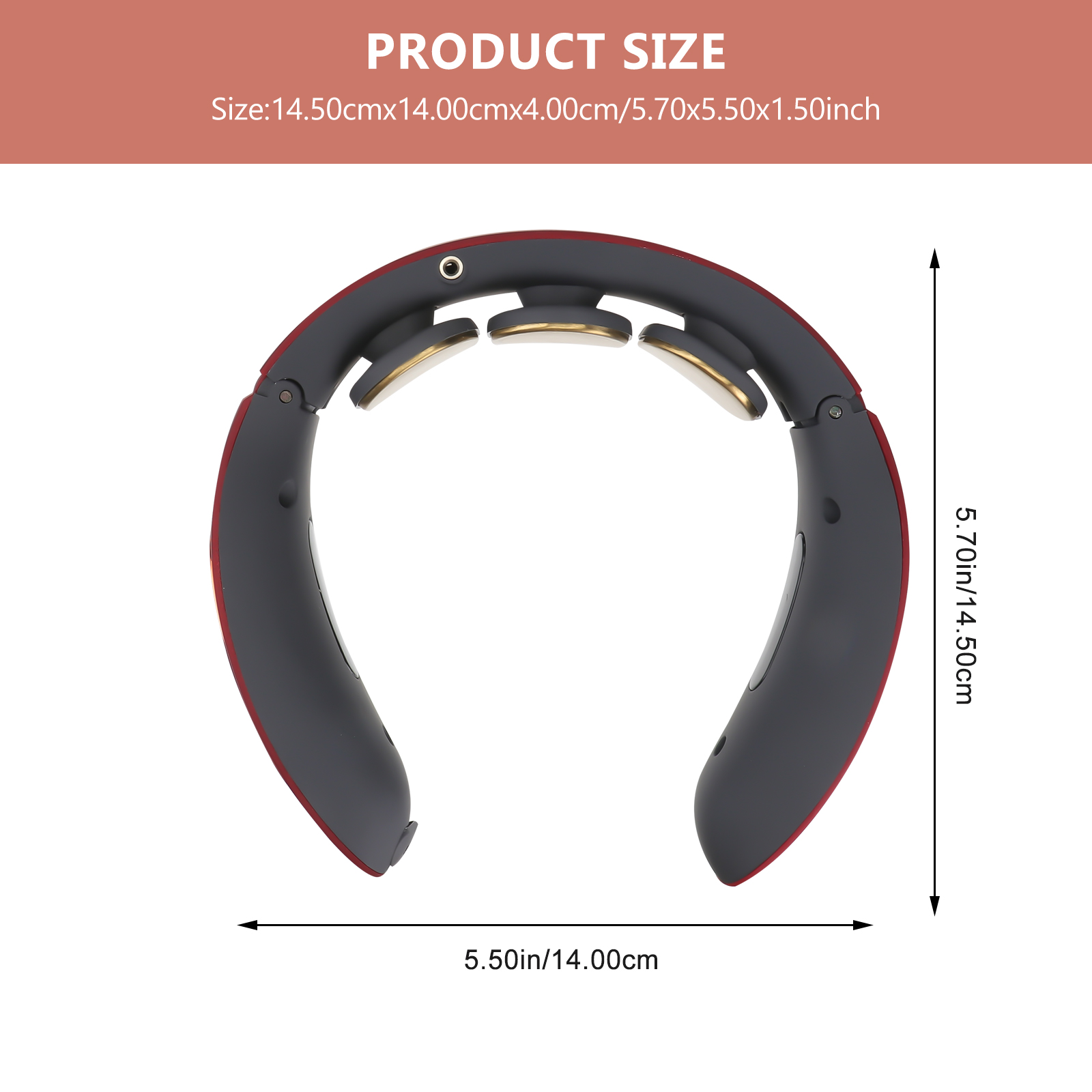 3pcs Cervical Vertebra Massager Pulse Physiotherapy Instrument Wireless Instrument Neck Massager (Red, with Telecontrol)