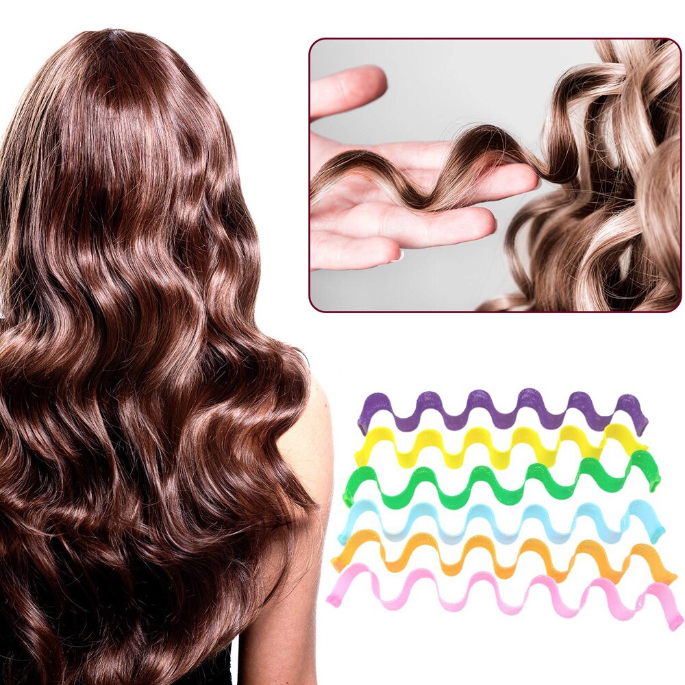 Rizadores de pelo mágicos para mujer, sin calor rodillo de pelo, ondas en espiral sin calor, belleza suave, noche, permanente, herramientas de peinado, 12 piezas