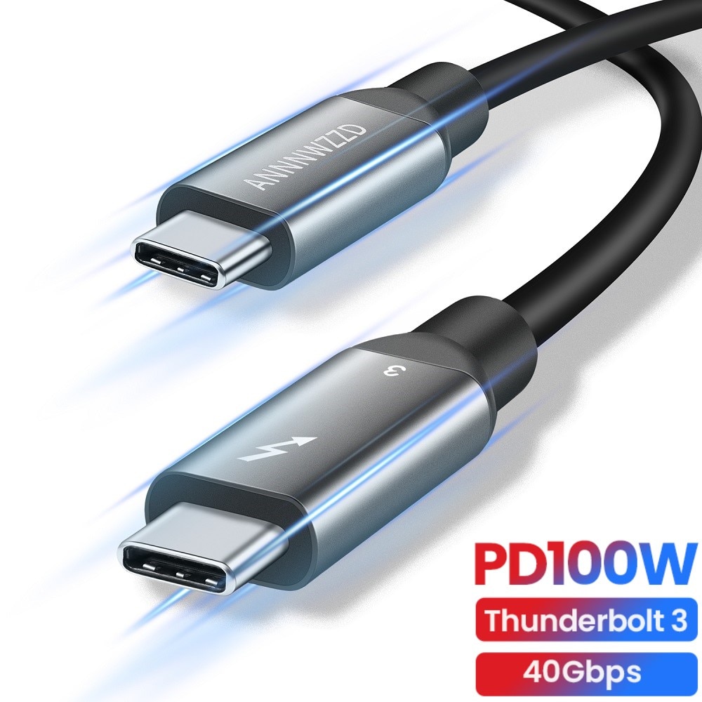 Thunderbolt 3 Kabel 100W 5A/20V Usb 3.1 Thunderbolt 3 Snelle Pd Kabel Voor Macbook Pro 40gbps 5K/60Hz Usb Type C Lader Datakabel