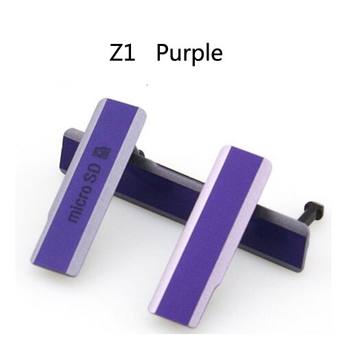 Funda protectora de polvo para Sony xperia z3 compact Mini M55W D5803 D5833 Z2 Z1, puerto de carga Micro SD USB y tarjeta SIM trasera: Z1 L39h  Purple