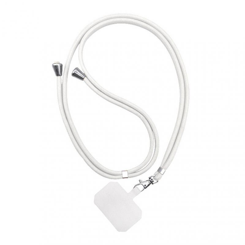 Universal Phone Lanyard Adjustable Mobile Phone Strap Patch Security Tether Phone Lanyard Anti-lost Anti-fall Neck Strap Lanyard: white