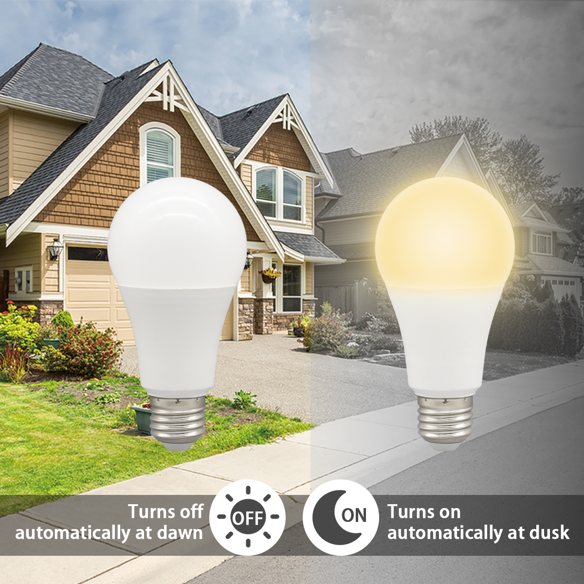1 Stück LED-Lampe, Lichtsensor-Kontrollbirne, AC 220 V, 110 V, 10 W, E27, B22, Dämmerung bis Morgendämmerung, Glühbirne für Höhle Eingang der unterirdischen Garage
