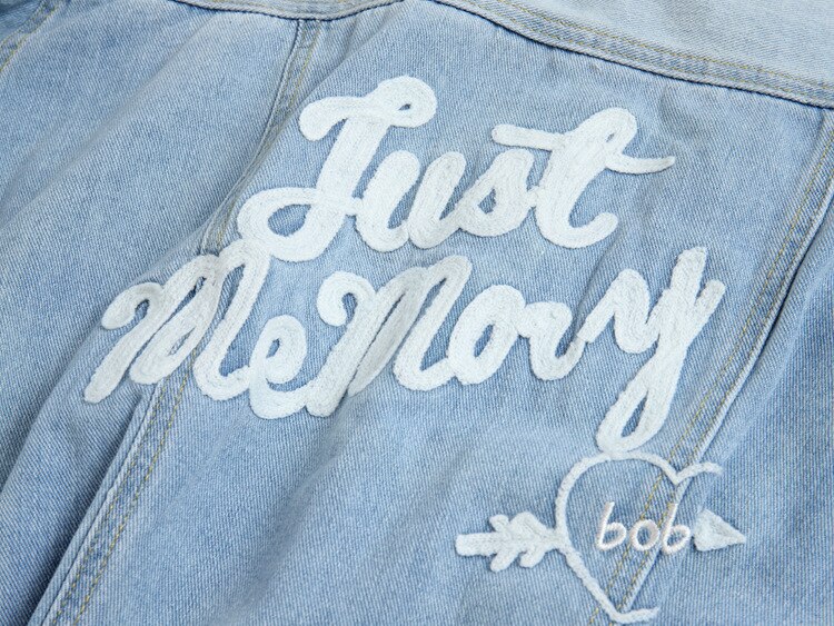 Giacche di jeans Oversize per ragazze adolescenti 10 12 anni cappotto da ricamo Casual con lettere di moda per ragazze