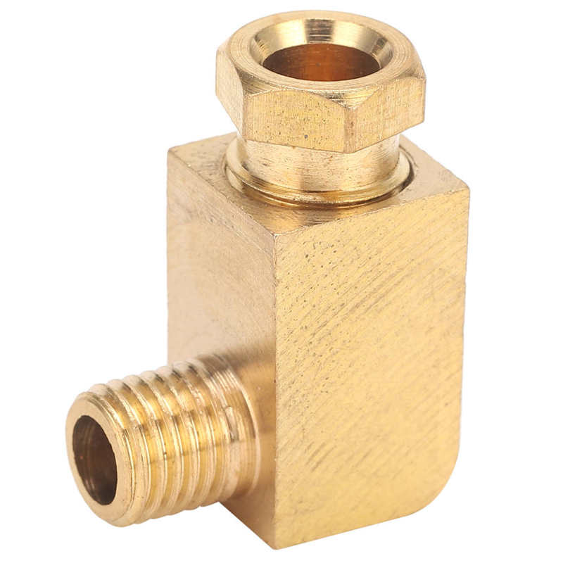 Elbow Compression Tube Pipe Fitting Brass Pipe Connector Compression Tube Pipe Fitting for Oil Lubrication System