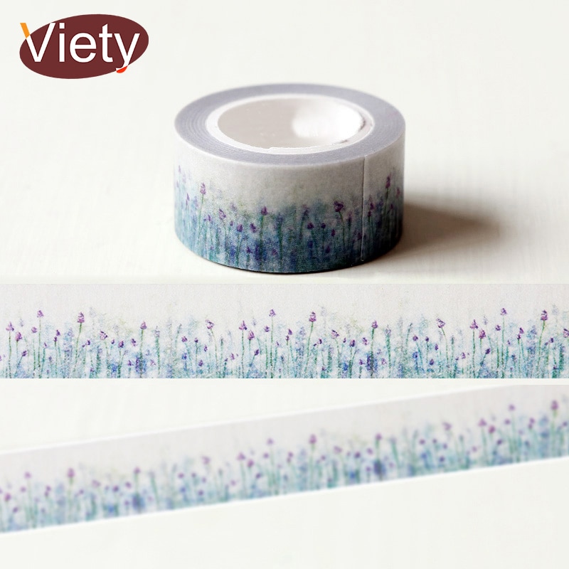 1X2Cm * 10M Mooie Lavendel Washi Tape Diy Decoratieve Scrapbook Planner Masking Tape Plakband Briefpapier