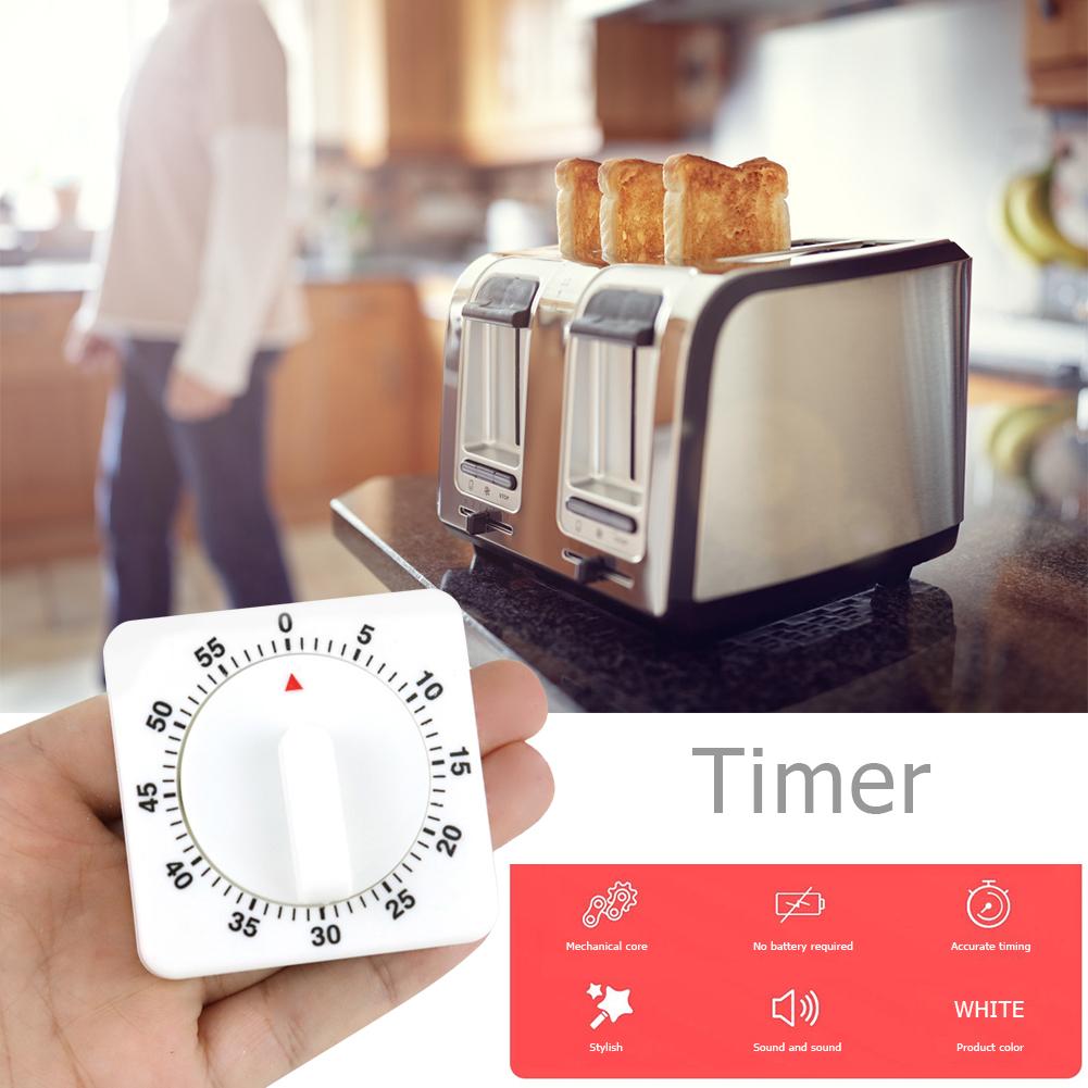 Durable Kitchen Timer Portable ABS 60 Minutes Square Kitchen Timer White... – Vicedeal