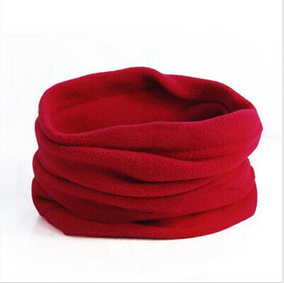 Varm mandlig blød fleece tørklæde kvinder strikkede tørklæder mænd vinter tørklæde ring til mænd hals sjal snood warp krave: Rød