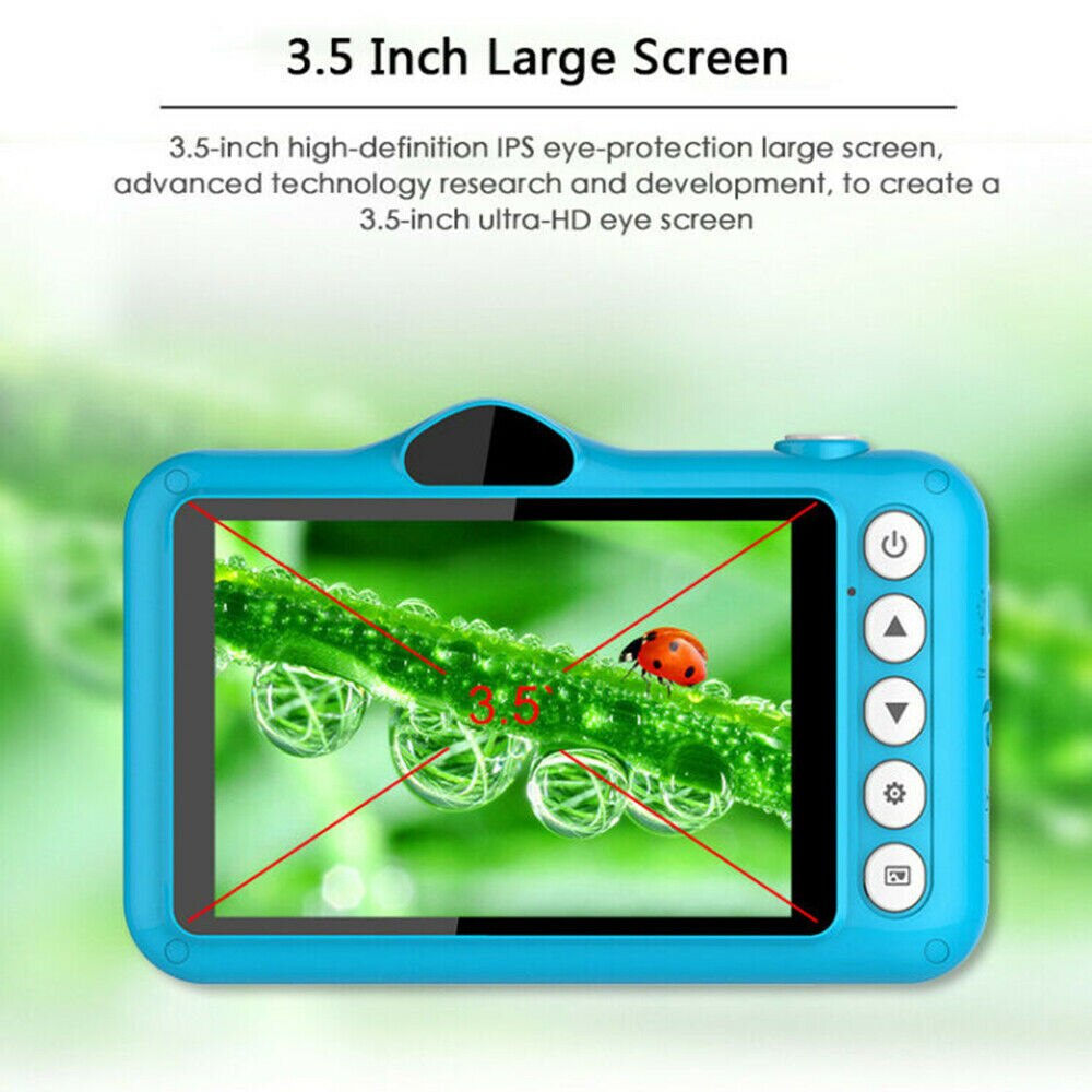 3.5 Inch Full Hd 1080P Kids Kinderen Mini Digitale Camera Voor En Achter Camera 32Gb Geheugenkaart Camcorder voor 3-10 Jaar Oud