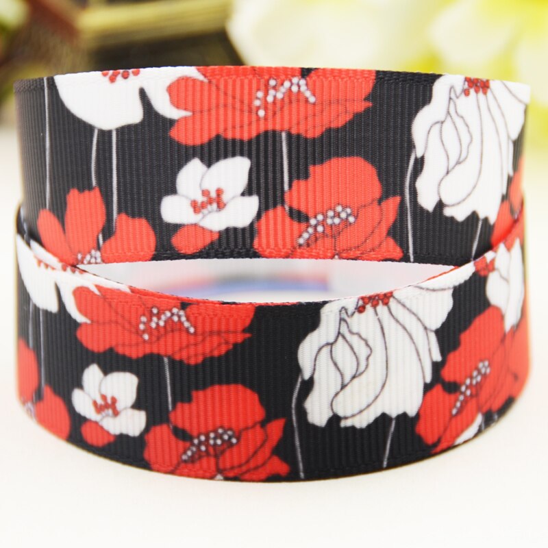 22Mm 25Mm 38Mm 75Mm Bloem Cartoon Gedrukt Grosgrain Lint Partij Decoratie 10 Yards X-03910: Width 22MM